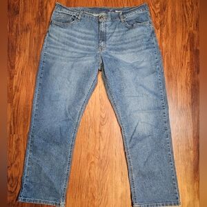 Mens Relaxed Fit Blue Jeans 40x30